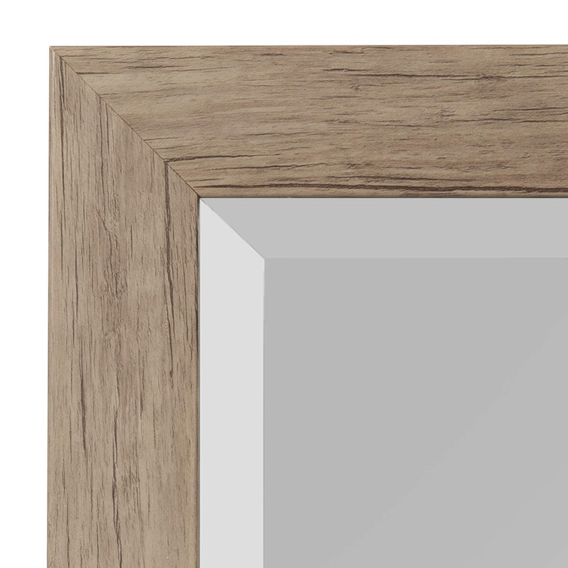 DesignOvation Beatrice Framed Decorative Rectangle Wall Mirror, 25x31, Rustic Brown - Image 3